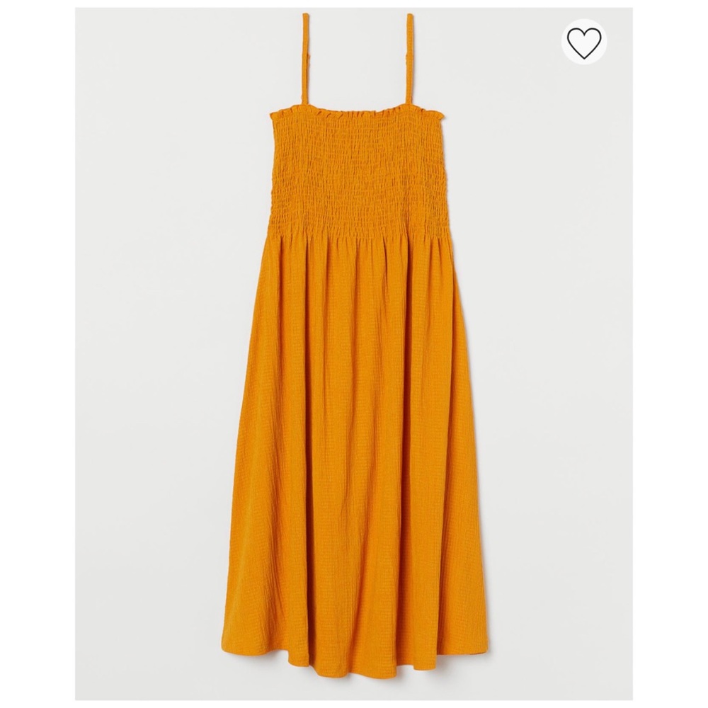 Dark yellow crinkled dress